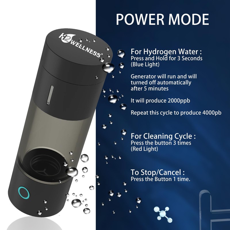 H2Wellness ® Pro - Black Edition | Molecular Hydrogen Water