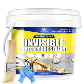 Transparent Waterproof Sealant 35oz - Clear Waterproof Coating for Roofs, Walls, Concrete, Wood & Terraces, Indoor & Outdoor Flexible Sealant, Water-Based, UV-Resistant, Crack-Proof Protection