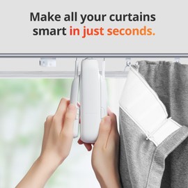 SwitchBot Automatic Curtain Opener - Bluetooth Remote Control Smart Curtain with App, Upgraded High-Performance Motor, Add SwitchBot Hub to Work with Alexa, Google Home, HomeKit (Curtain 3, U Rail)