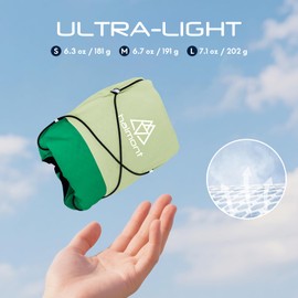 Haimont Running Hydration Pack Backpack with Double Water Bottles, 8L Light Trail Vest Bags with Trekking Points for Runner, Men, Women, L, Green