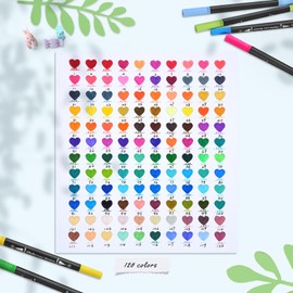 Ohuhu Markers for Adult Coloring Books No bleeding 120 Colors Coloring Markers Water-based Dual Tips Fineliner & Brush Drawing Pens Art Pens for Kids Adults Sketch Journal - Maui - Black