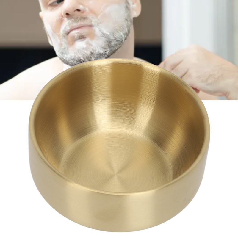 Men Beard Soap Bowl Ti Plated Foaming Cream Bowl Facial