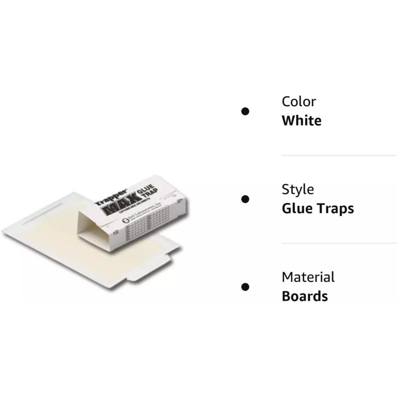 Trapper Max 12-Pack Glue Traps/Boards Scented For Mouse, Rodents &