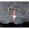 Gold Tone Cross Holy Spirit Pin, Confirmation, Baptism Garment, Brooch,