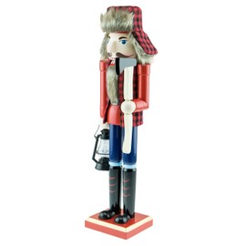 Clever Creations Traditional Wooden Collectible Lumberjack Christmas Nutcracker | Festive Christmas Decor | 100% Wood | 15" Tall Perfect for Shelves and Tables