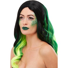 Smiffys Make-Up FX, Reptile Aqua Kit, Green Facepaints, Stencil, Gems, Glitter & Applicators, Cosmetics and Disguises Fancy Dress, Animal Dress Up Cosmetics & Disguises.