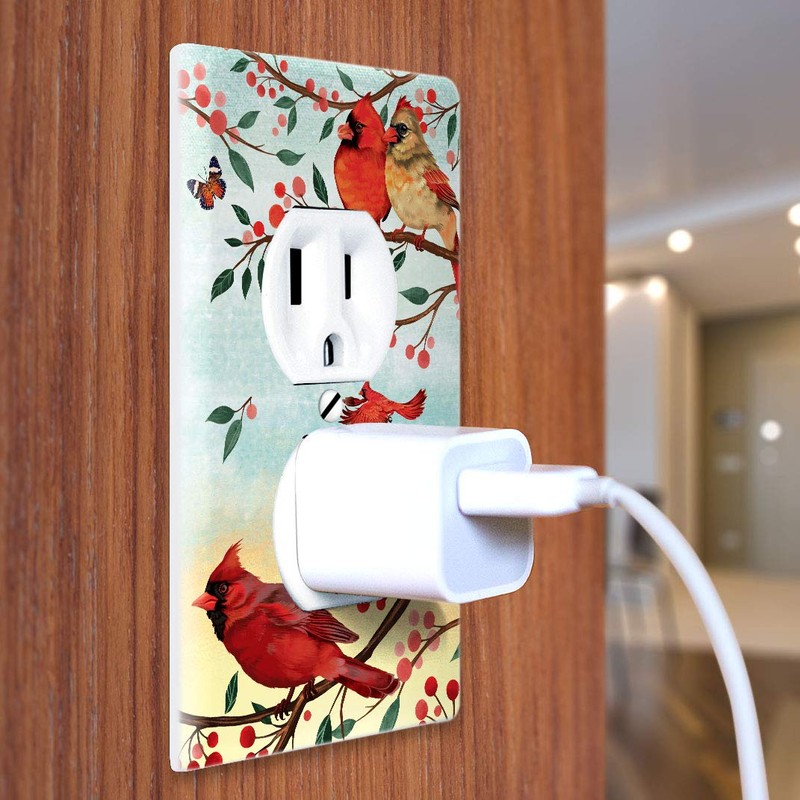 WIRESTER Duplex Outlet Cover Wall Plate/Switch Plate - Red Cardinal