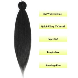 Pre Stretched Braiding Hair 20 Inch 8 Packs Long Braiding Hair Extensions Braiding Hair Pre Stretched Hot Water Setting Hair For Braids (20inch,2#)