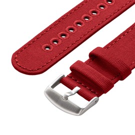 Archer Watch Straps - Canvas Quick Release Watch Bands (Carmine Red, 22mm)