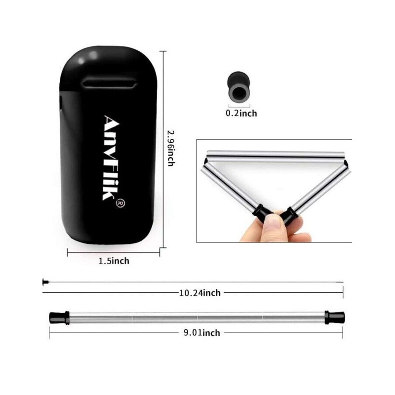 Case 2 pack Reusable Straws Portable Collapsible Straws-Telesco