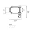 com-four® 2x D-shaped shackles - large shackles snap hooks with