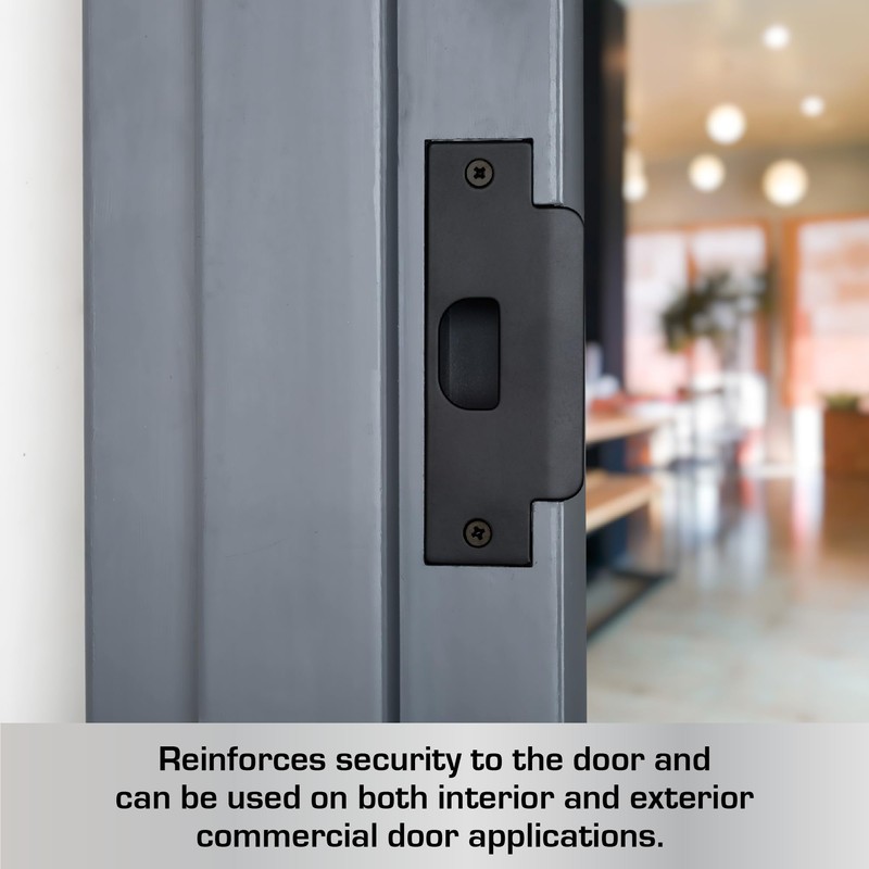 BRINKS Commercial - Replacement Door ASA Strike Plate, Matte Black