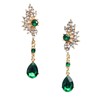 Zeshimb Teardrop Crystal Dangle Earring Rhinestone Chandelier Teardrop Earings Emerald