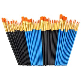 40 Pcs, Paint Brush Set for Acrylic Painting, Watercolor Brushes for Acrylic Oil Watercolor, Miniature Detailing, and Rock Painting