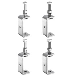 sourcing map 4pcs 304 Stainless Steel C Clamps 2.95" (75mm) Wide Jaw Opening Wood Clamps Metal U Beam Clamp for Woodworking Welding Building Household Mounting