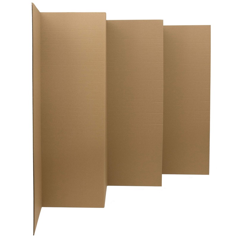 4 ft. Short Brown Temporary Cardboard Folding Screen - 6