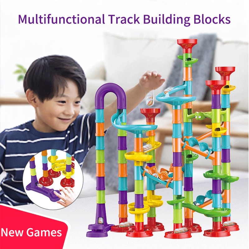 113 Pieces 3D Marble Run Set Construction Building Blocks STEM
