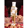 Clever Creations Gold and White Soldier 12 Inch Traditional Wooden
