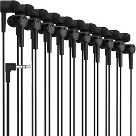Maeline Bulk Earbuds 400 Pack Stereo Headphones Ideal for K-12-College Classrooms, Library, Travel, Gym, Museum, 3.5mm Plug, Tangle-Free Wired Earbuds for Phone, Tablet, Computer, Laptop, Black