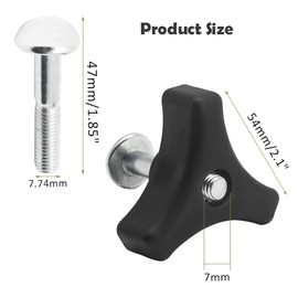 Wbeng 2 Pcs Lawn Mower Handle Knobs Nut Bolt with Triangular Handle Fastening Screw Set Fit for Honda Briggs & Stratton Kohler Lawn mowers&Other Lawn Mower