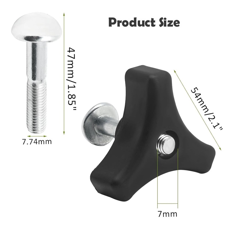 Wbeng 2 Pcs Lawn Mower Handle Knobs Nut Bolt with