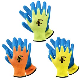 Donfri 3 Pairs of Children's Gardening Gloves, Safety Gloves, 9-12 Years, DIY, Daily Housework, Painting, Outdoor Activities