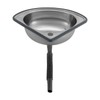 WUSILILU Corner Basin Sink, Countertop Mounted Stainless Steel Single Bowl