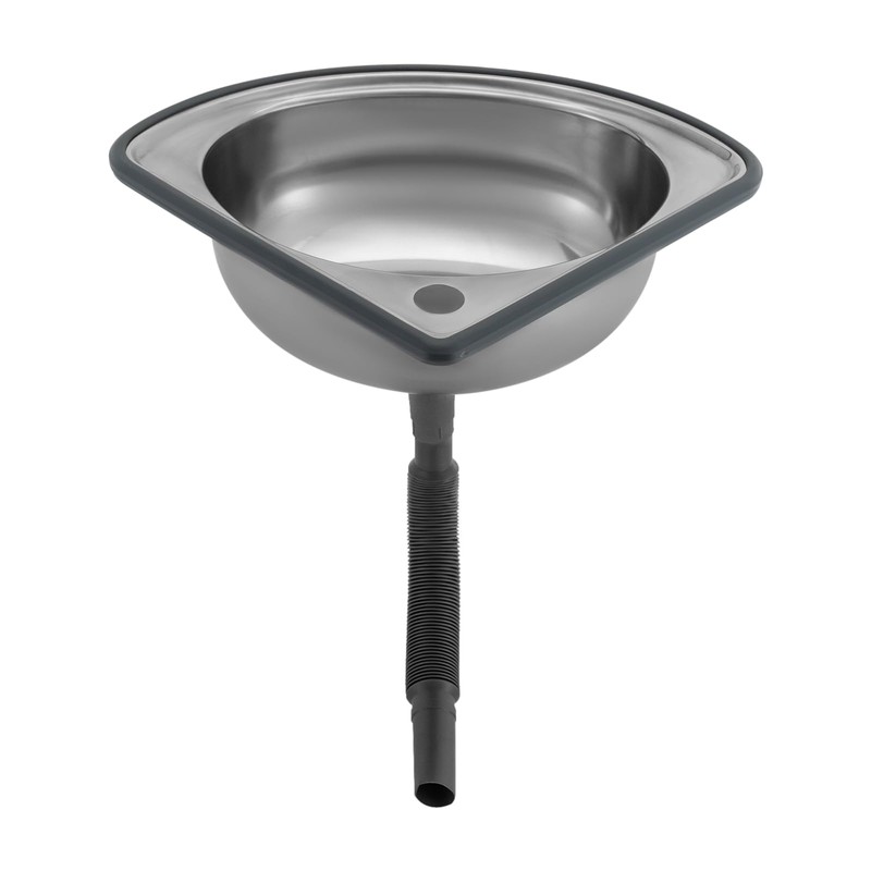 WUSILILU Corner Basin Sink, Countertop Mounted Stainless Steel Single Bowl