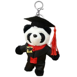 Acewen 1 Piece Class of 2025 Graduation Panda Keychains Graduate Gift Keyring Keyholder for Grad Souvenir Party Present Bag Backpack Hanging Decorations, Black, Medium