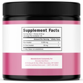 Myo-Inositol & D-Chiro Inositol Supplement Powder (2050mg Per Serving Ideal 40:1 Ratio Myo Inositol,30 Day Supply) For Hormone Balance for Women & Ovarian Health - Third Party Tested, Vegan & USA Made