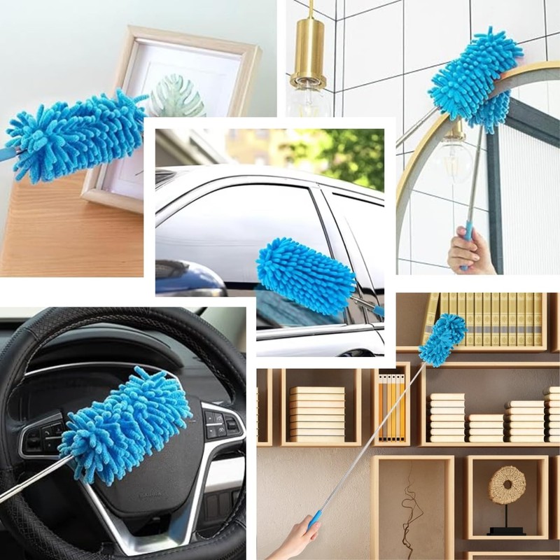 Homeshopa Microfiber Extendable Dusters, Reusable Dusting Brush with Telescoping Pole,
