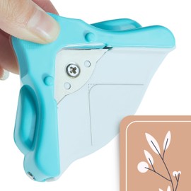 Paper Corner Rounder with Chips Tray – 5mm Corner Cutter Punch Tool for Photo Card Making Paper Cutting DIY Angle Cutter Tool for Scrapbooking Puncher for School Office DIY Projects (Blue)