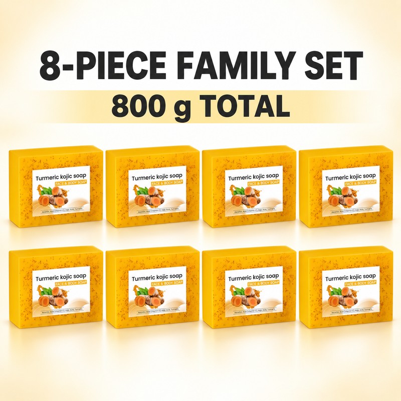 8-Pack Turmeric Lemon Kojic Acid Face & Body Soap Bars