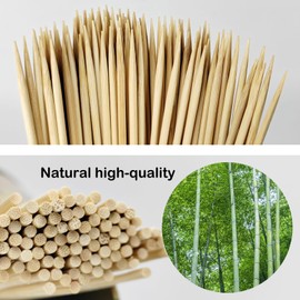 100 Pack 8" Natural Wooden Skewers, Bamboo Sticks for Grilling, Fruit Kabob, Appetizers, Barbecue, Crafting and Bouquet (100, 8 Inches)