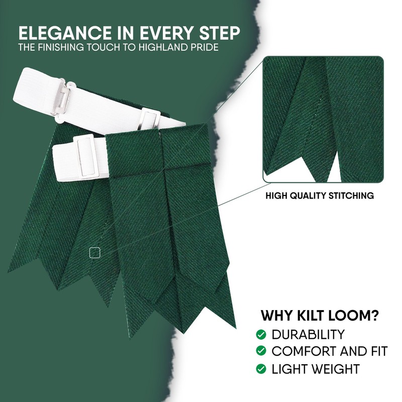 Men’s Kilt Flashes with Adjustable Buckle – Plain & Tartan