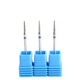 MZCMSL 3pcs Needle Shaped Cuticle Bits, 3/32 Shank Diamond e file Bit,Under Nail Drill Bit for Manicure Machine