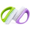 Hand Nail Brushes, 2pcs Green, Purple Grip Clean Heavy Duty
