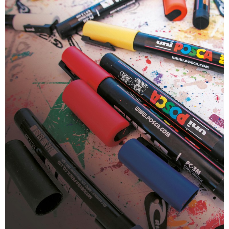 Posca Acrylic Paint Marker Set, 8 Colors with Medium Size