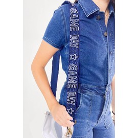 vokone Clear Bag for Stadium Events Game Day Clear Purse with Beaded Purse Strap,Stadium Approved Clear Crossbody Bag for Concerts Sports (Blue White)