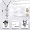 Eusense Triple Moon Goddess Necklace 925 Silver Pentagram Pendant Spiritual