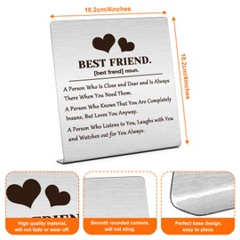 Friendship Gift for Woman Men Inspirational Desk Decor Gifts for Friend Best Friends Gifts for Besties Men Long Distance Relationship Gifts Plaque Sign Desk Decor True Friends Gifts Birthday Gifts