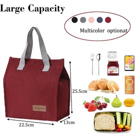 Lunch Bag Cool Bag Insulated Lunch Bag for Women Men, Reusable Leak-Proof Cooler Bag Thermal Lunch Box for Kids Girls Boys Adults, Lunch Bags for Work School Picnic Travel (Red)