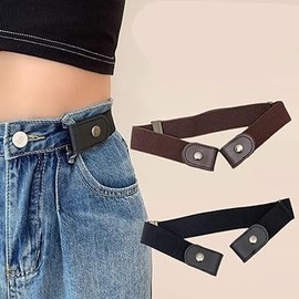 Vugyue Blue Buckle Free Elastic Belt, Elastic Waist Adjustable Stretchy Invisible Buckleless Belt for Jeans Pants Shorts, Accessories for Jeans Pants Shorts