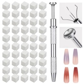 Pack of 192 Nail Art Sponges, Sponge Nails, Nail Art Sponge Brushes, Nail Art Sponge with Metal Gripper, for Baby Boomer Effects, DIY to Create a Variety of Gradient Patterns, White