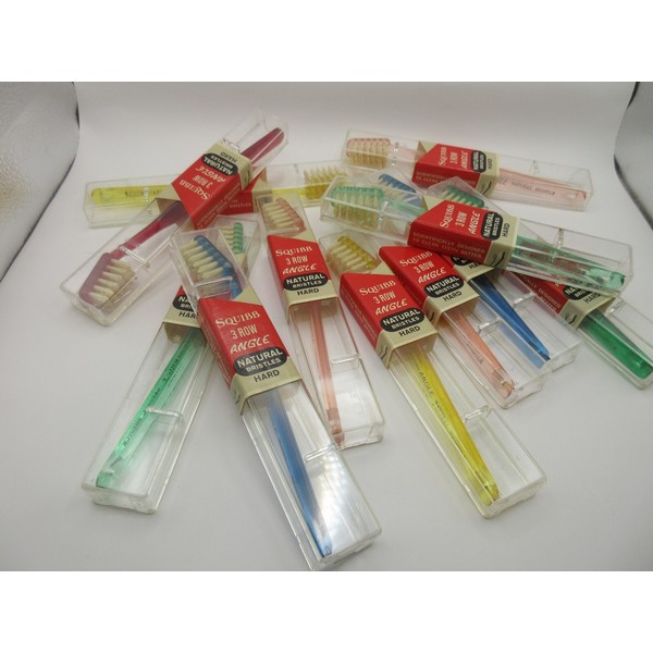 Squibb NEW! 1960s Vtg Squibb Angle Toothbrush 3 Row Hard