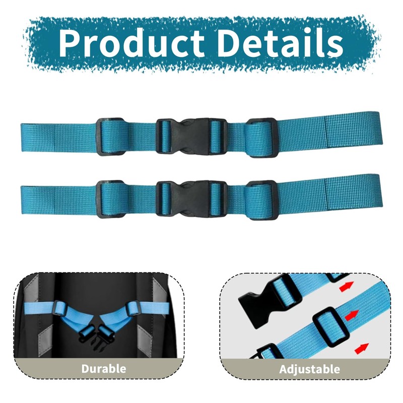 Pack of 2 Adjustable Chest Strap Backpack, Backpack with Chest