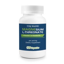 Magnesium L-Threonate Supplement 120 Capsules, 2000 mg Magnesium Threonate with Vitamin C & D3, High Absorption for Sleep, Cognition and Energy Support, Non-GMO(60 Days Supply)