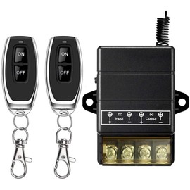 VONVOFF 12v Remote Control Switch,Low Voltage DC12V/24V/48V/72V 30A Relay Wireless Remote Switch Kit with 328ft Long Range for Pump,Lights,Fan,Motor,Security Systems,etc (Black)