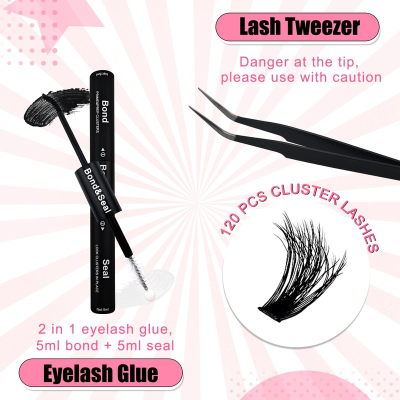 DIY Eyelash Extensions Set, 8-16 mm, Mixed Fluffy Eyelashes, Individual