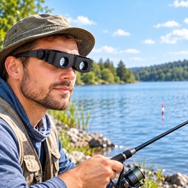 Adjustable Focus Binocular Glasses for Fishing & Distance Viewing – Hands-Free Wearable Design for Theater & TV